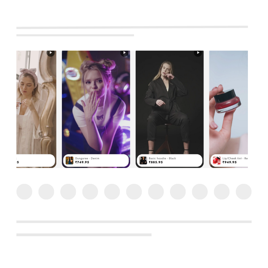 Carousel Widget Preview - Horizontal scrolling video feed